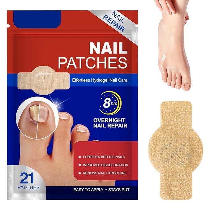21Pcs Toenail Treatment Extra Strength - Nighttime Nail Patches, Nail Treatment Patches, Overnight Toe Nail Treatments for Damaged Nails Foot Nails Repair and Care