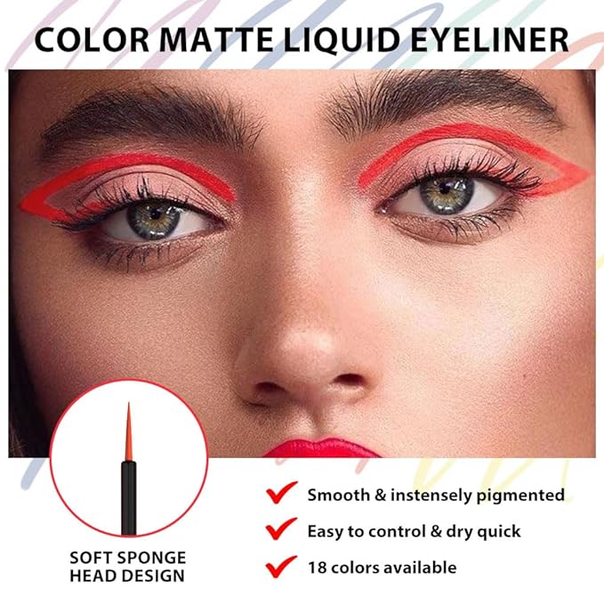 evpct 1Pcs Tomato Liquid Eyeliner Makeup Waterproof Tomato Eye Liners for Women, Eyes Wing Eyeliner Stamps Shapes Colored Eyeliner delineador de ojos a prueba de agua contra el agua blanco para ojos