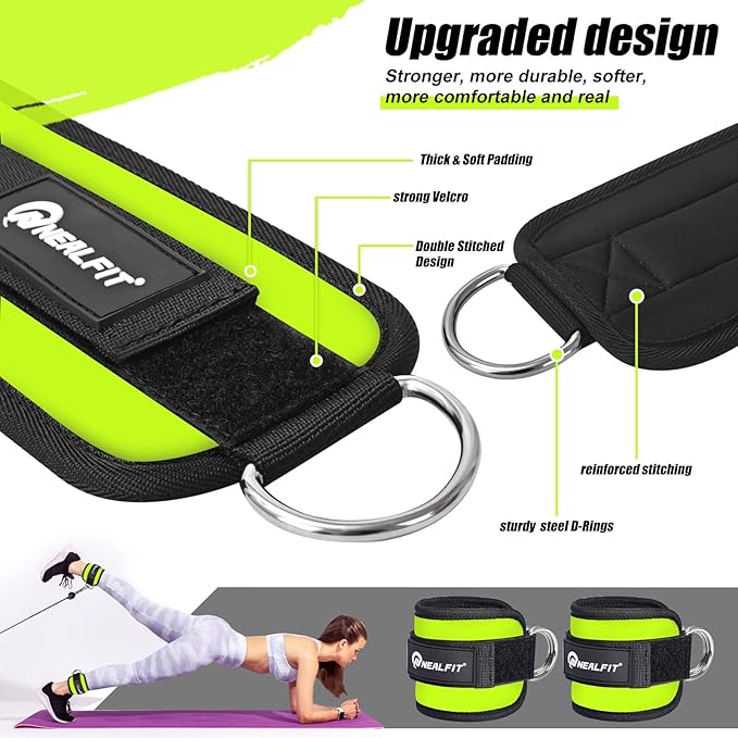 Ankle Strap for Cable Machine, Gym Ankle Cuff for Kickbacks, Leg Extensions, Glute Workouts, Booty Hip Abductors Exercise for Women and Men