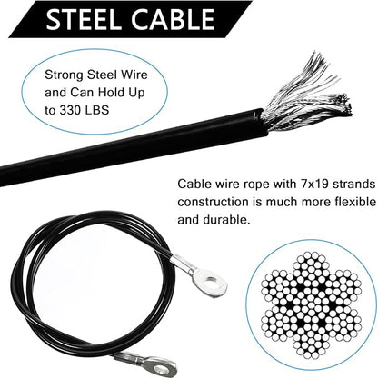 Favuit Fitness Pulley Cable, Gym Replacement Cable Heavy Duty Steel Wire Rope Fitness Cable Pulley System Attachments Home Gym Machine Equipment Workout Accessories