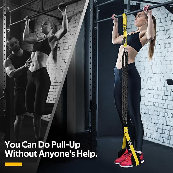 Pull Up Assistance Bands Set, Heavy Duty Adjustable Pull Up Assist Band with Feet Rest, Strength Training Bands for Home Gym Fitness, Pull-Up Bar, Calisthenics and Body Stretching
