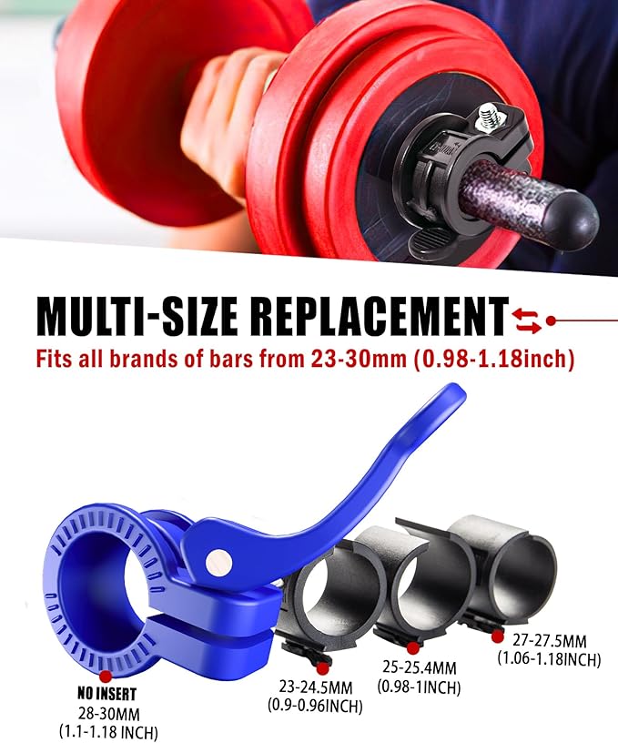 Mini Pro Barbell Clips 1 inch I Multi-Size Adjustable Barbell Collar I 1 inch Barbell ClampsIQuick Release Weight Clips Pair of Locking for Dumbbell Bar