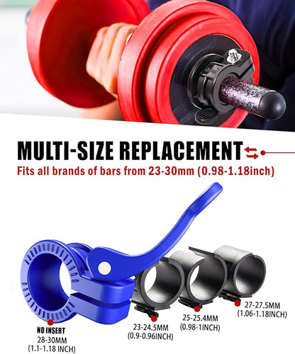 Mini Pro Barbell Clips 1 inch I Multi-Size Adjustable Barbell Collar I 1 inch Barbell ClampsIQuick Release Weight Clips Pair of Locking for Dumbbell Bar