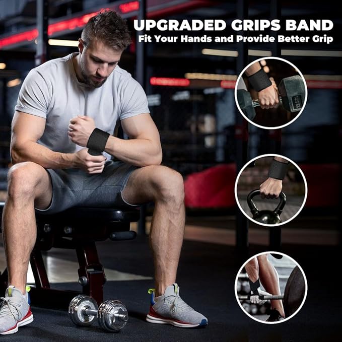 WSAKOUE Lifting Straps, Weightlifting Straps, Deadlift Straps with Padded Neoprene for Power Lifting, Bodybuilding, Gym Workout, Strength Training & Fitness Workout, Resistance