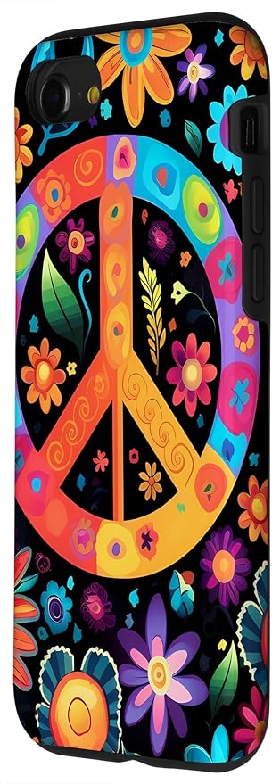 iPhone SE (2020) / 7 / 8 Peace Sign Hippie Floral Case