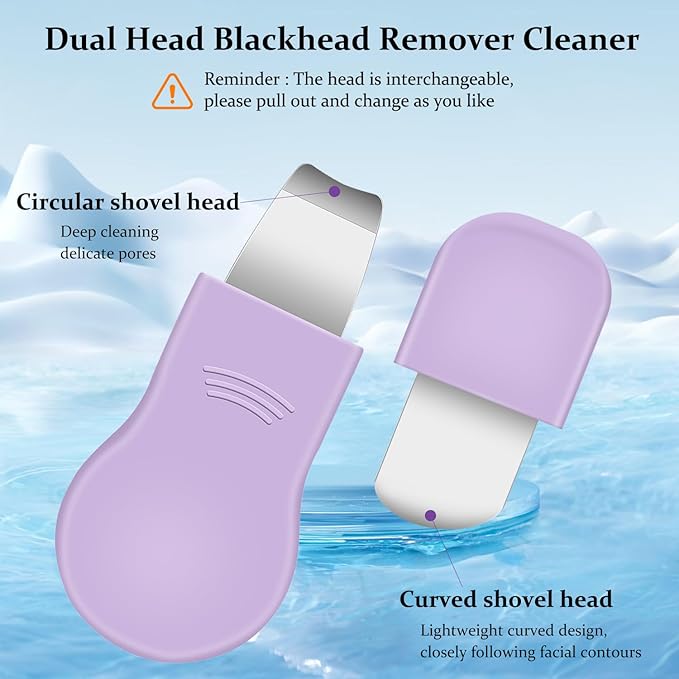 Blackhead Remover Tool,Silicone Face Scrubber, 2 in 1 Nose Pore Scraper for Deep Cleansing,Face Skin Spatula, Nose Black Head Remover, Pore Cleaner Skin Care Tool for Men Women