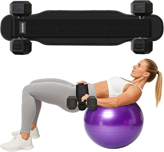 Heavy Duty Hip Thrust Belt with Comfortable Non-Slip Padding for Hip Protection – Effective Glute Builder & Booty Belt for Dumbbells, Kettlebells, Plates – Suited for Home, Gym, On-the-Go Workouts