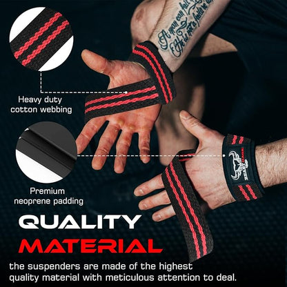 BEAST RAGE Lifting Wrist Straps for Weightlifting, Weight Lifting Straps Gym Grip Power Workouts Lifting Straps Padded Cotton Men Women Wrap Lift Deadlift Straps Hard Pull Exercise