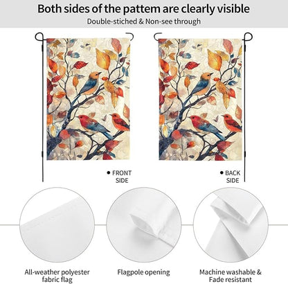Birds Garden Flag 12x18 In Double Sided Yard Flags Lawn Sign Decor No Flagstand