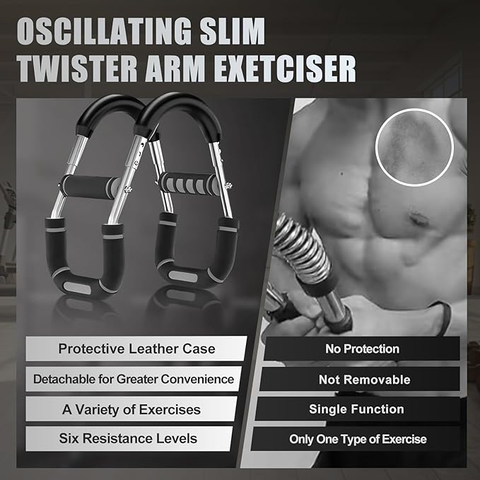 2025 Pro Twister Arm Trainer, Adjustable Power Twister Bar, Chest Shoulder Arm Workout Equipment, Portable Detachable Upper Body Fitness Machine for Home & Gym