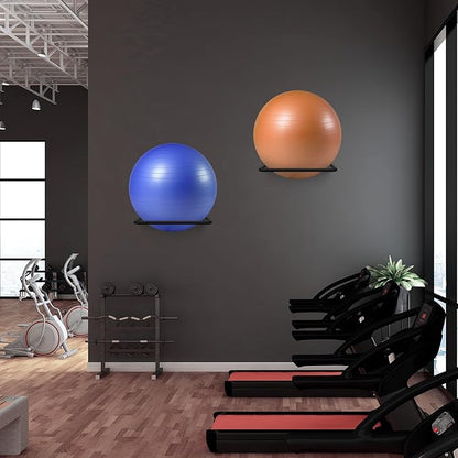 Stability Ball Storage Rack,Holder Wall Mount, Exercise Racks for Home and Yoga Studios or Commercial Gyms,Acts as a Storage (1 Black)
