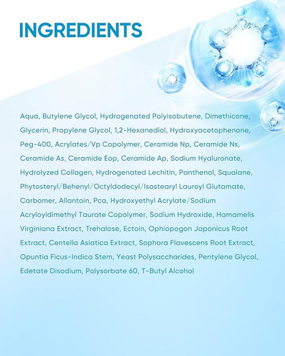 5X Ceramides Moisture Barrier Cream, Hydrating Skin Barrier Repair Face Moisturizer for All Skin Types with Hyaluronic Acid & Centella, Daily Moisturizer, Non-Comedogenic