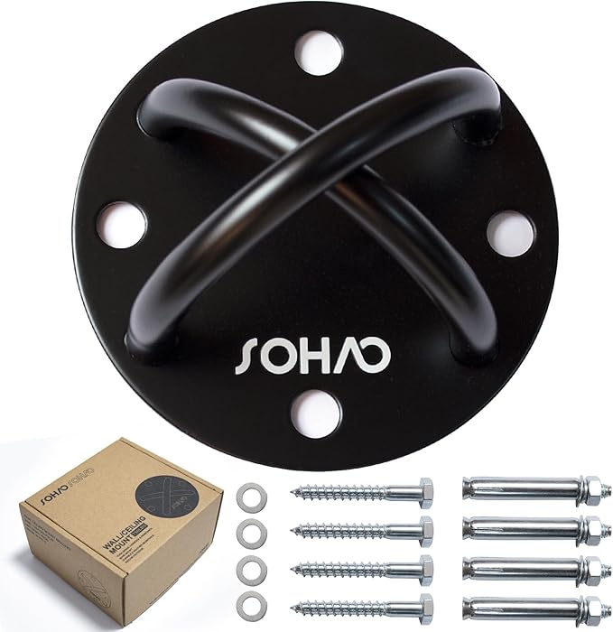 Wall Ceiling Mount Bracket for Suspension Straps, Aerial Yoga Swing & Hammock, Gymnastic Rings, Boxing Punching Bags, Body Strength Gym Equipment and Battle Ropes