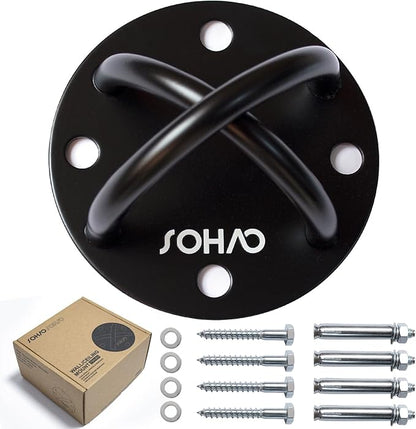 Wall Ceiling Mount Bracket for Suspension Straps, Aerial Yoga Swing & Hammock, Gymnastic Rings, Boxing Punching Bags, Body Strength Gym Equipment and Battle Ropes