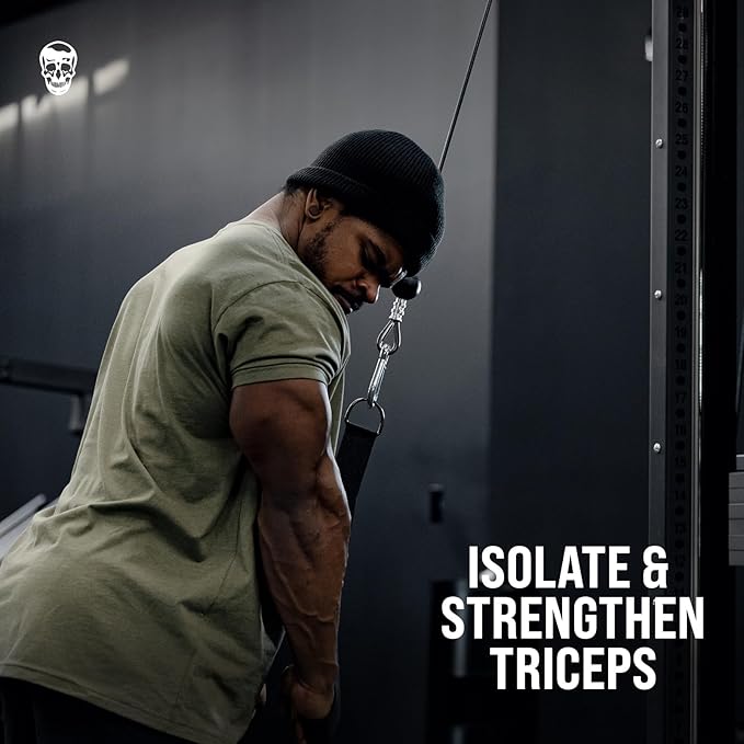 Gymreapers Tricep Rope Cable Attachment - Multi-Workout Tricep Pull Down Cable Attachment - Perfect Gym Cable attachments (3 Lengths Built in One)