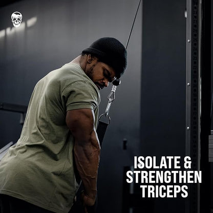 Gymreapers Tricep Rope Cable Attachment - Multi-Workout Tricep Pull Down Cable Attachment - Perfect Gym Cable attachments (3 Lengths Built in One)