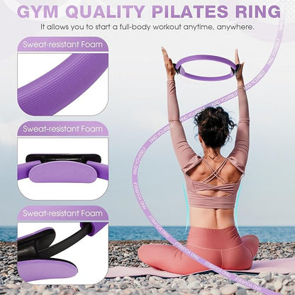 Set of 6 Style Pilates Home Equipment Set Pilates Essential Kit Workout Accessories 14 Magic Circle Mini Exercise Ball Yoga Strap Silicone Tension Strip Tension Band Sliding Plate