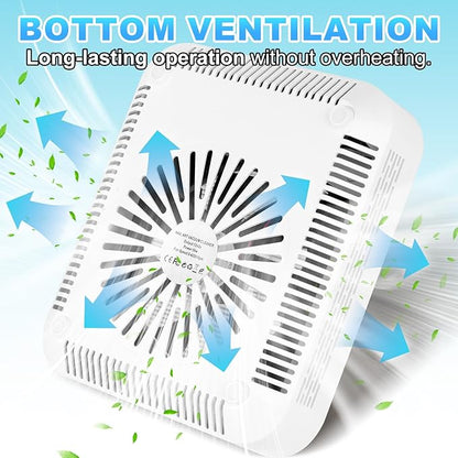 MEKK Nail Dust Collector,Essential Dust Collector Nail Tech Tool with Reusable Filter,Vacuum Fan Dust Collector for Acrylic Nail Drill Dust Extractor Acrylic Nail Tools in Salon & Home Settings-White