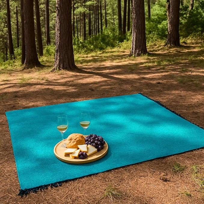 Open Road Goods Solid Color Mexican Yoga Blanket – Large Handwoven Throw for Yoga, Beach, Camping or Home – Soft and Durable Cotton Blend