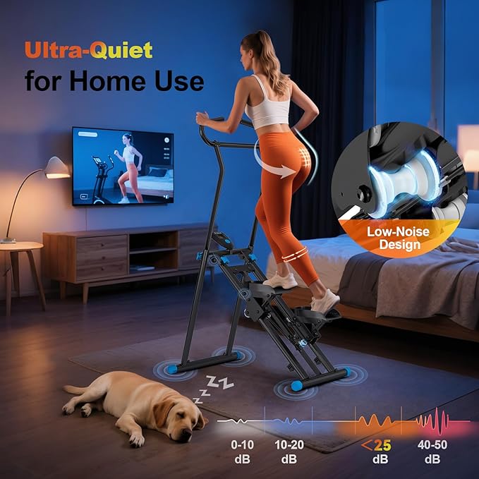 Stair Stepper for Home Gym, 350lbs Vertical Climber Machine with LCD Display, Non-Slip Pedals & 350lb Capacity Compact Folding Cardio Exercise Climber