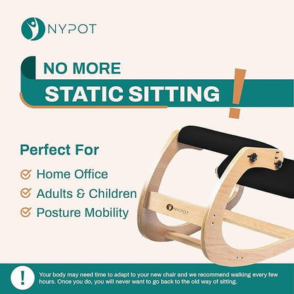 Ergonomic Kneeling Chair with Adjustable Seats - Knee Chair for Posture Correction & Kneel Rocking Stool for Desk - Back Pain Relief and Support for Home and Office