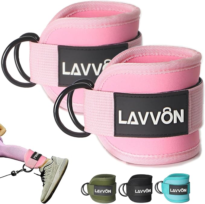 Ankle Straps for Cable Machines Kickbacks - Adjustable Comfort Ankle Cable Attachments for Gym Ankle Cuff Cable Machine Glute Kickback Straps - Leg Extensions, Curls & Ankle Cuffs Women