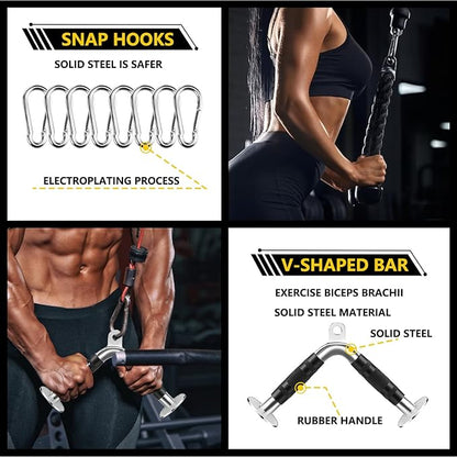 Cable Machine Attachment, LAT Pulldown Attachments, Home Gym Accessories, Triceps Pull Down Attachment