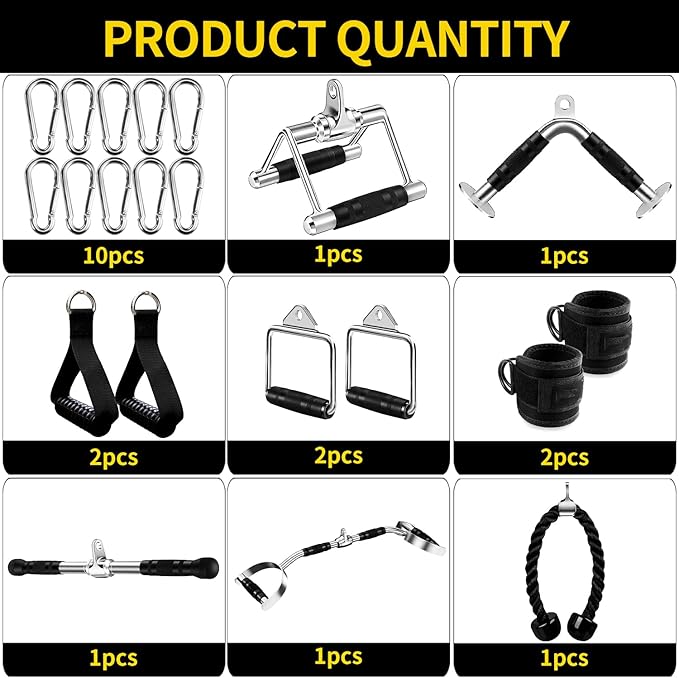 Cable Machine Attachment, LAT Pulldown Attachments, Home Gym Accessories, Triceps Pull Down Attachment