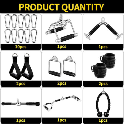 Cable Machine Attachment, LAT Pulldown Attachments, Home Gym Accessories, Triceps Pull Down Attachment