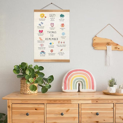 ZTGDA Therapy Office Decor Poster, Mental Health Therapy Therapist Office Decor, Things to Remember for School Counselor Therapy Counseling Poster Anxiety Relief Social Psychology (12x16inch THINGS)