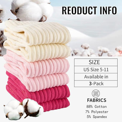 COOVAN Grip Pilates Socks for Women 3 Pairs Yoga Slouch Crew Long Scrunch Slipper Socks for Barre Ballet Dance Hospital