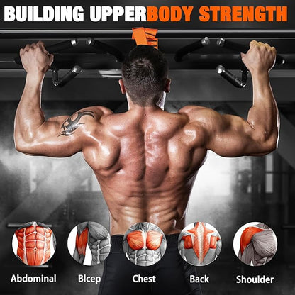 Pull Up Assistance Bands,Up to 300 lbs Assistance,Adjustable Heavy Duty 4 Pull Up Bands with Handle and Door Anchor for Home Gym Fitness Exercise Strength Training Workout Equipment