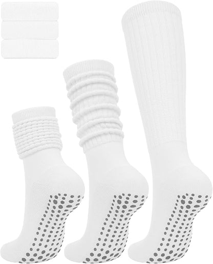 3/6 Pairs Grip Pilates Socks for Women, Non-slip Yoga Athletic Socks for Barre Ballet Barefoot Workout Hospital