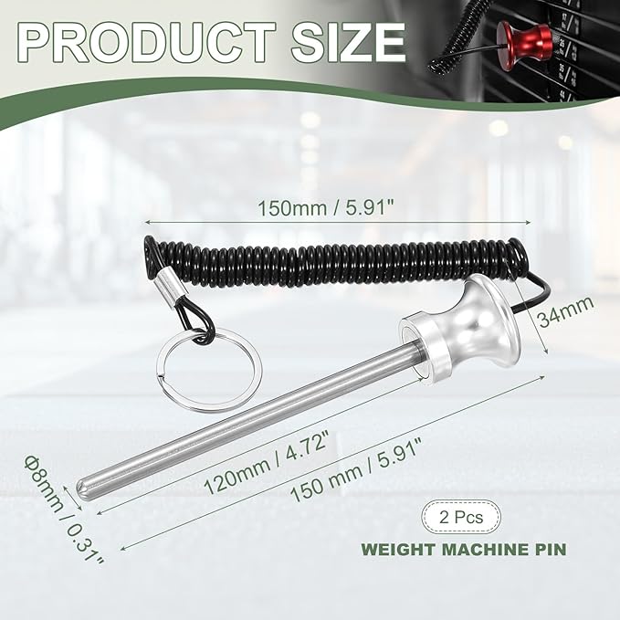 Weight Stack Pin, Weight Gym Pin Strength Training Equipment Replacement with Pull Rope for Commercial Home