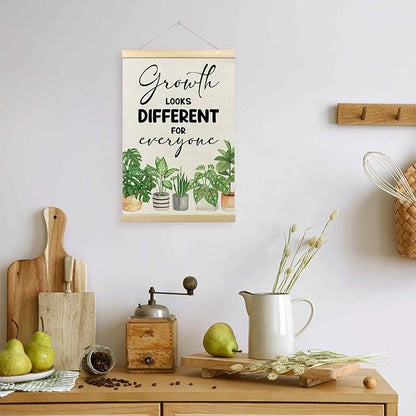TLESKE Classroom Mental Health Poster Hanger Frame, Positive Affirmations Hanging Wall Art Room Decor for School Counseling Therapy Office, Growth Looks Different for Everyone Prints Pictures, 16x24