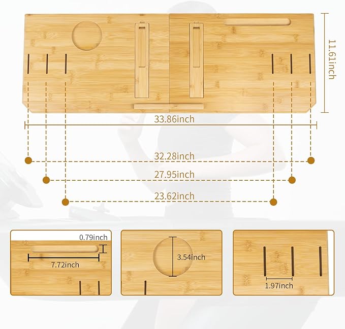 Wooden Treadmill Desk Attachment, Laptop Holder Stand for Treadmill Workstation，A Laptop Stand with Adjustable Height，Available in Multiple scenarios