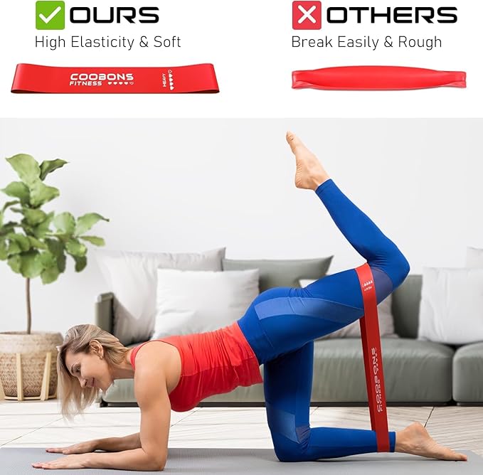 Resistance Bands for Working Out, Exercise Bands Resistance Bands Set with 5 Resistance Levels, Latex Loop Bands for Women Men, Workout Bands for Legs, Glutes, Strength Training, Yoga, Home Gym