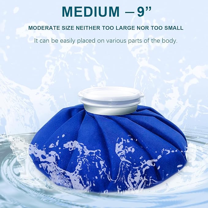 1 PCS Upgrade Ice Pack Injuries Reusable, 9in Ice Bags Hot Water for Injuries, Soothe Pain and Stay Cool, Old School Style and Traditional Ice Packs, Versatile and Easy to Carry