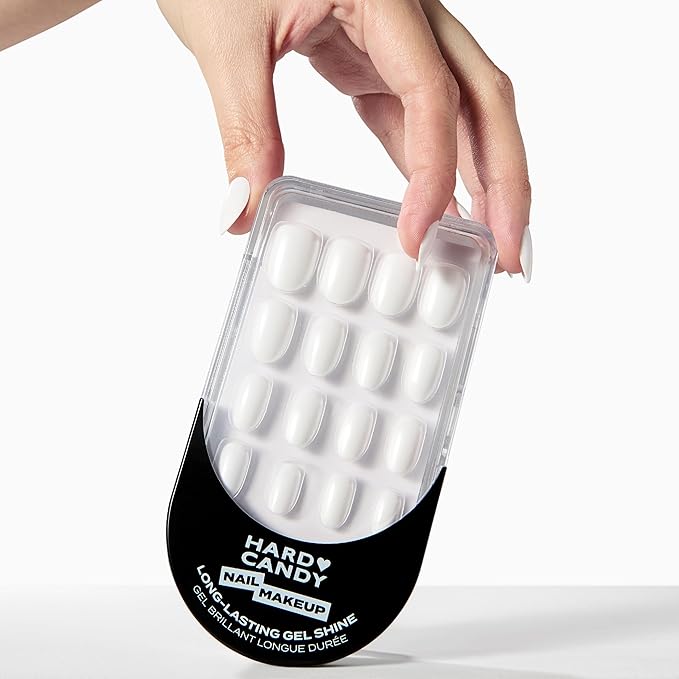 Short White Press On Nails | Hard Candy False Nails with Real White Nail Polish| Includes - 24 Reusable Short Round Nails, Strong Nail Glue, Travel Case and Accessories.