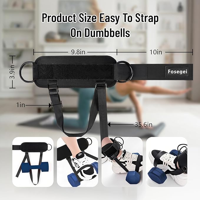 Ankle Straps for Dumbbell and Cable Machine, Monkey Foot Dumbbell Attachment Straps for Gym Trainer and Ankle Straps for Weight Lifting, Leg Extensions for Women and Men