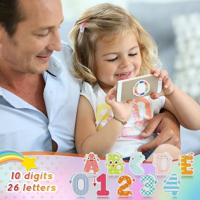 36 Pcs Anxiety Sensory Stickers Mental Health Stickers Fidget Textured Strips Toys Adhesive Tactile Calm Relief Items for Adults Desk School Counselor Classroom(Letters and Number)
