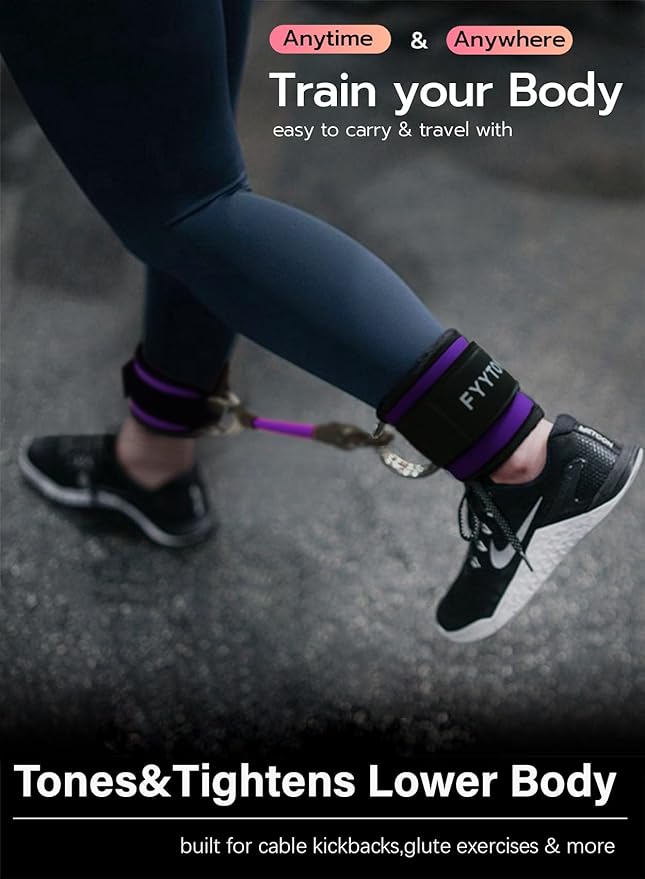 Ankle Resistance Bands with Cuffs, Women Workout for Home Gym, Glutes Exercise at Home, Ankle Strap for Cable Machines Women, Shaping The Perfect Butt.