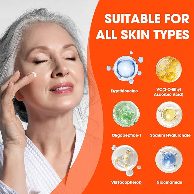 Super Vitamin C Serum for Women over 70, All-In-One Total Package Face Serum for Mature Skin, Hydrating, Lifting, Anti-Aging Reduce Wrinkles Age Spots