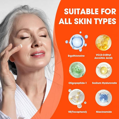 Super Vitamin C Serum for Women over 70, All-In-One Total Package Face Serum for Mature Skin, Hydrating, Lifting, Anti-Aging Reduce Wrinkles Age Spots