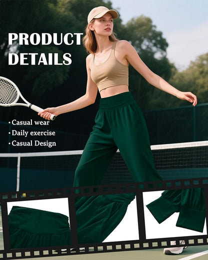 2 Pack Women's Yoga Joggers, Cozy Sweatpants with Pockets Casual Loose Comfy High Waisted Lounge Pants