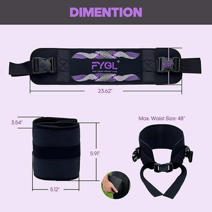 Hip-Thrust-Belt, Foldable Design, Slip-Resistant Padding, Supports 300 lbs, Ideal for Glutes Training with Dumbbells, Kettlebells & Plates, Great for Gym & Home Hip Thrust Workouts