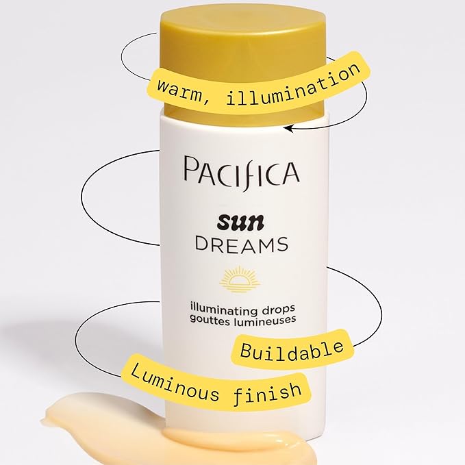 Pacifica Sunset Glow Drops – Face Bronzer - Vitamin C Face Bronzing Makeup for Instant Sun-Kissed Glowing Illuminator & Hydrating Skin Tint | Buildable Highlighter Drops Vegan Dermatologist Tested