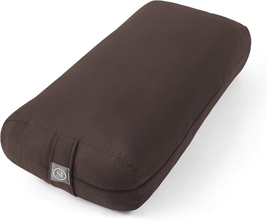Meditation Cushion Bolster Pillow for Restorative Yoga – Supportive Cushion for Meditation, Pilates, and Relaxation – Filled with Buckwheat Hulls - Removable Cover