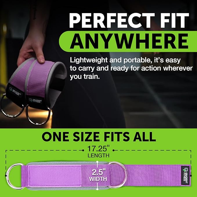 Gradient Fitness Ankle Straps (2 Pack) | Ankle Strap for Cable Machine, Ankle Bands for Working Out, Cable Ankle Strap