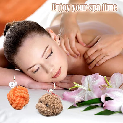 Handmade Teddy Dog Candle Set & Twisted Rope Ball Aromatherapy Aromatherapy Scented Candle Gift Set, Birthday Gift, Thanksgiving Gift, Christmas Gift (Brown/Orange Set)